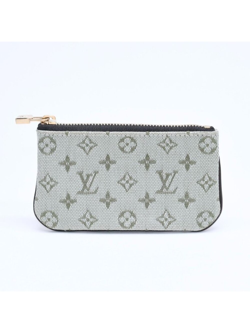 Louis Vuitton Monogram Mini Pochette Cles Coin Purse Canvas Gold Green